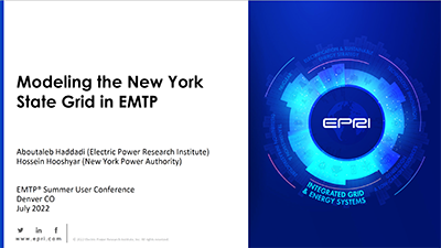Part 1 - Modeling the New York State Grid in EMTP